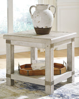 Carynhurst - White Wash Gray - Rectangular End Table by Signature Design by Ashley® | Bel Furniture