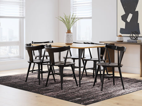 Gretlynn - Dining Room Set Light Brown 7 Pc. Table, 6 Chairs by Signature Design by Ashley® | Bel Furniture