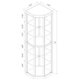 Appledale - 6-Shelf Corner Curio Display Cabinet - Medium Brown by CoasterEssence | Bel Furniture