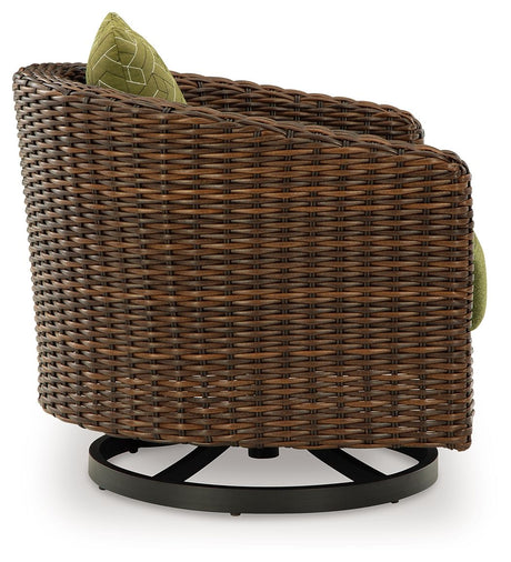 Horizon Hall - Brown / Green - Swivel Lounge With Cushion by Signature Design by Ashley® | Bel Furniture