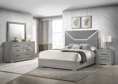 Ives - Gloss Bedroom Set Gray by Coaster Fine Furniture | Bel Furniture