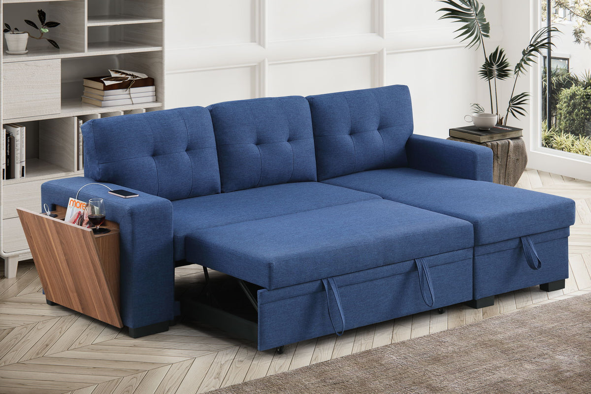 3 Piece Upholstered Sectional Blue by Cynthia's Furniture | Bel Furniture