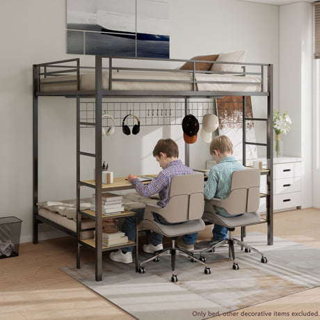 Ethan - Bunk Bed With Desk, Charging Station, Storage Shelves - view 32