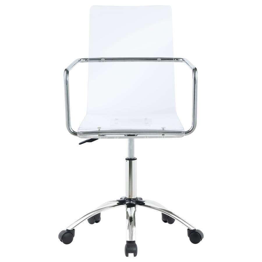 Amaturo - Acrylic Adjustable Home Office Desk Chair - Clear