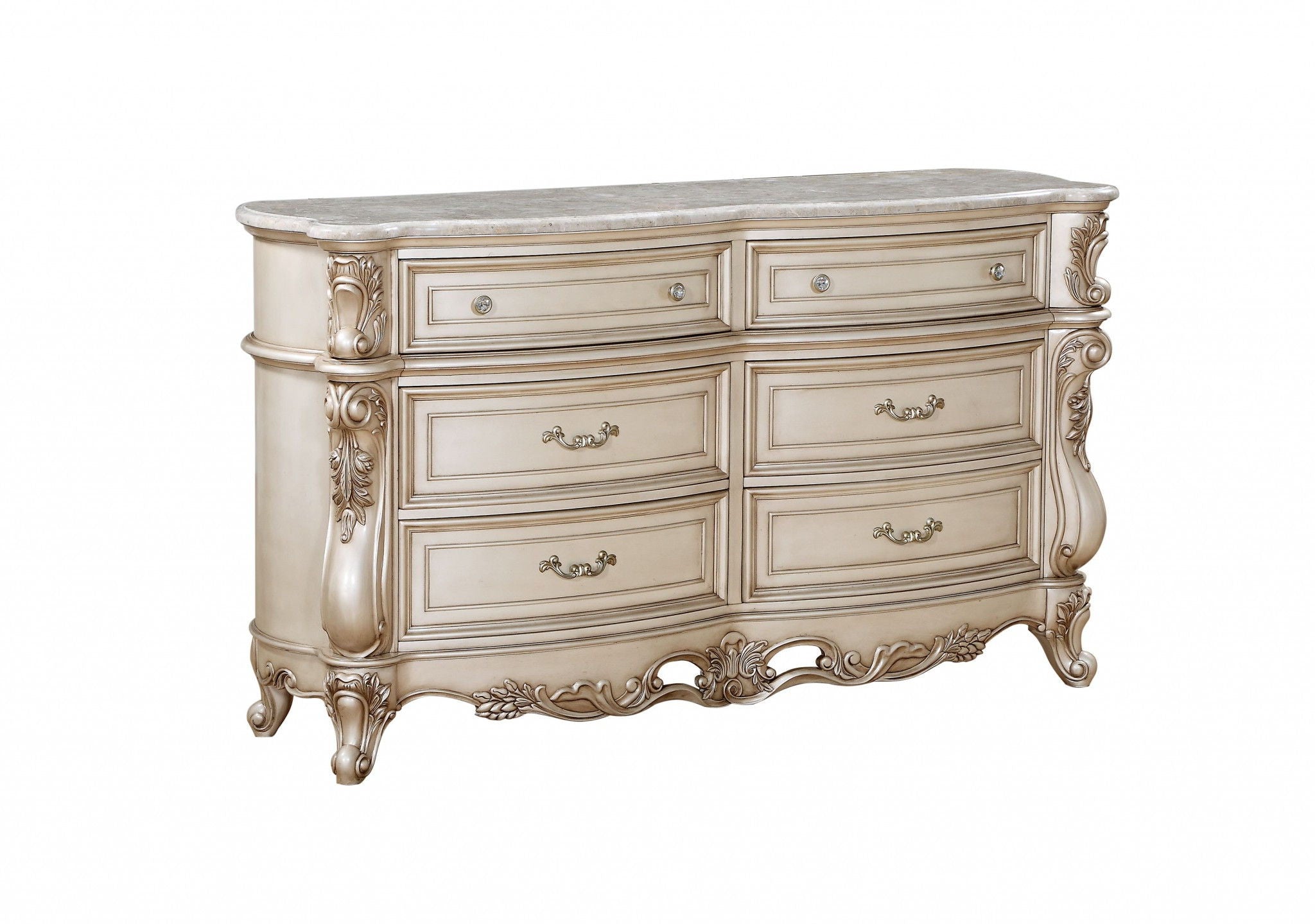 Solid Wood Double Dresser - Beige