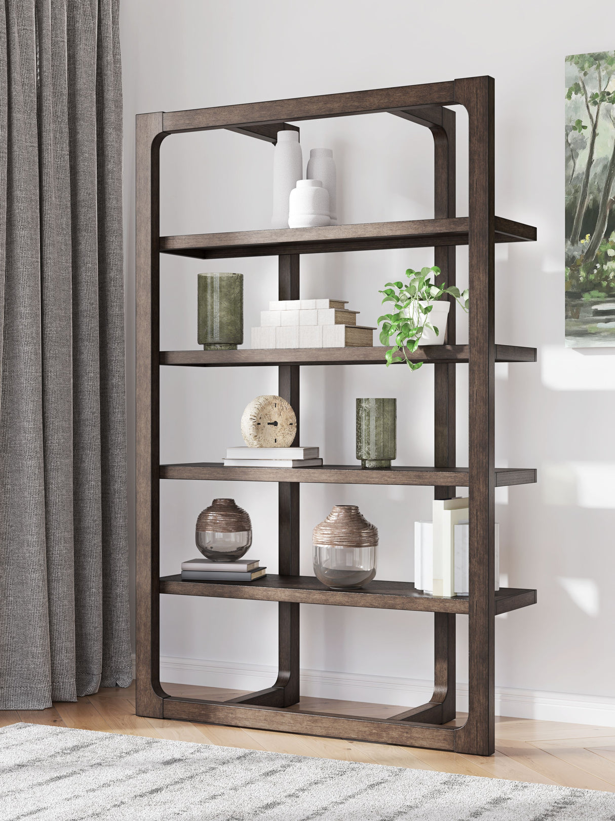 Breckington - Dark Brown - Bookcase by Signature Design by Ashley® | Bel Furniture