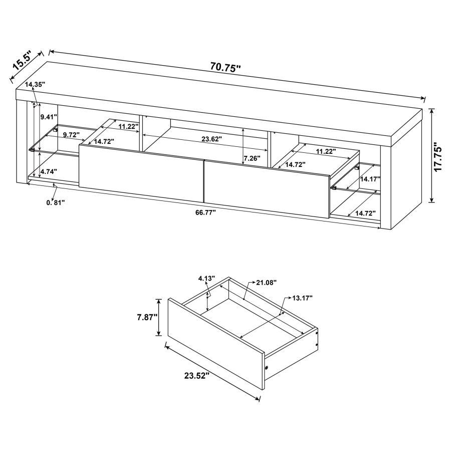 Jude - 2-Drawer Engineered Wood TV Stand - High Gloss White