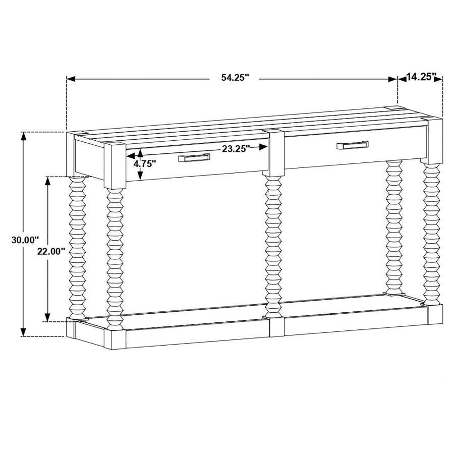 Meredith - 2-Drawer Wood Entryway Console Table - Coffee Bean