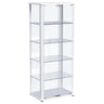Aero - 5-Shelf Display Curio Cabinet With Led Lighting White by Coaster Fine Furniture | Bel Furniture