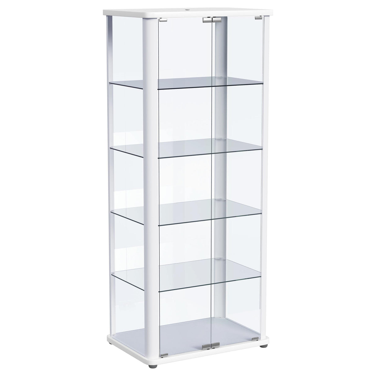Aero - 5-Shelf Display Curio Cabinet With Led Lighting White by Coaster Fine Furniture | Bel Furniture