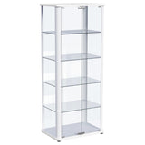 Aero - 5-Shelf Display Curio Cabinet With Led Lighting White by Coaster Fine Furniture | Bel Furniture