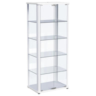 Aero - 5-Shelf Display Curio Cabinet With Led Lighting White by Coaster Fine Furniture | Bel Furniture