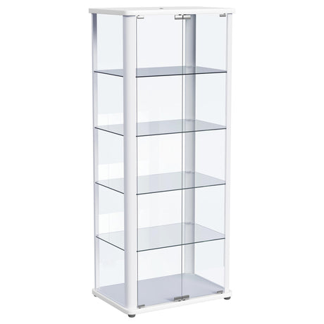Aero - 5-Shelf Display Curio Cabinet With Led Lighting White by Coaster Fine Furniture | Bel Furniture