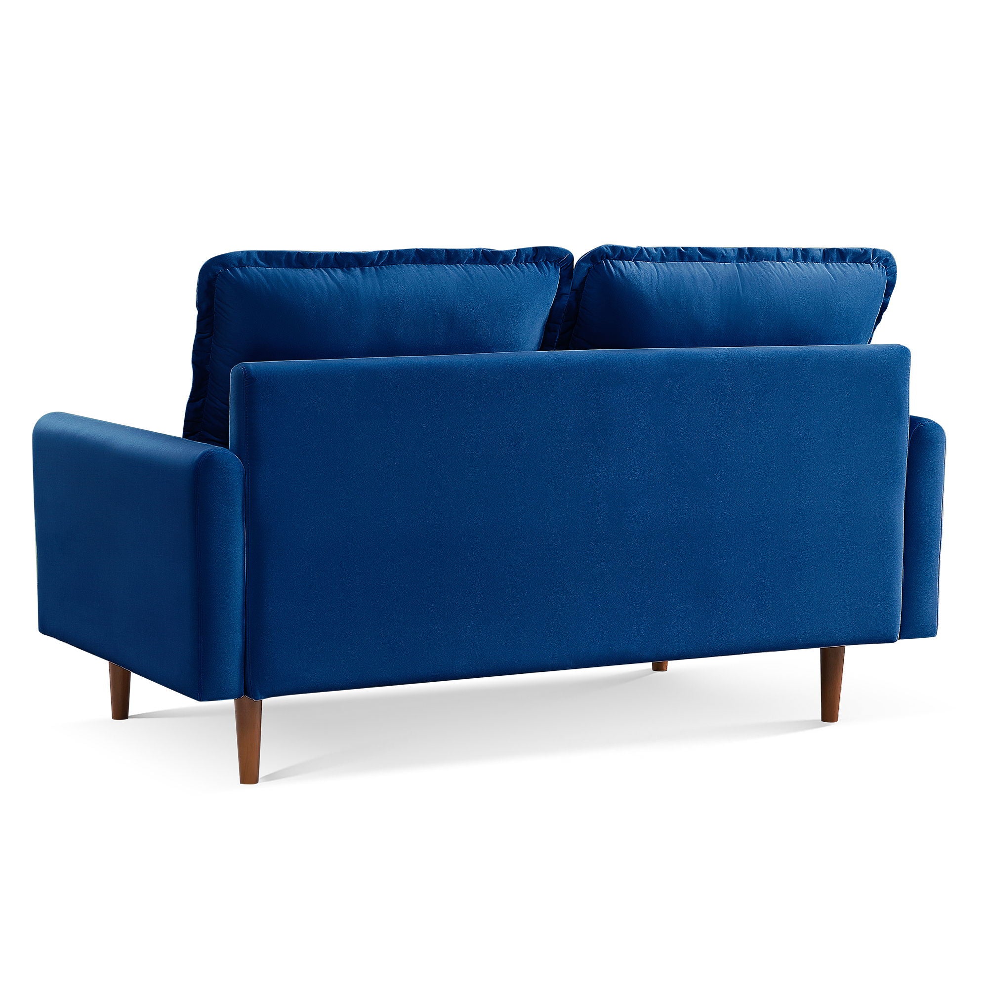 Sofa Velvet With Dark Brown Legs - Blue