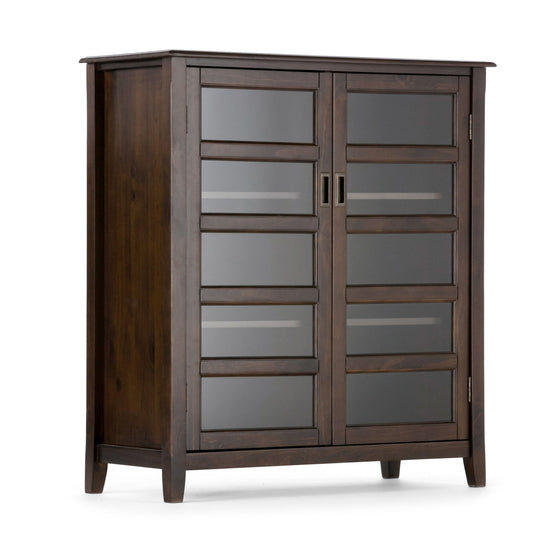 Burlington - Medium Storage Cabinet - Mahogany Brown by Simpli-Home | Bel Furniture