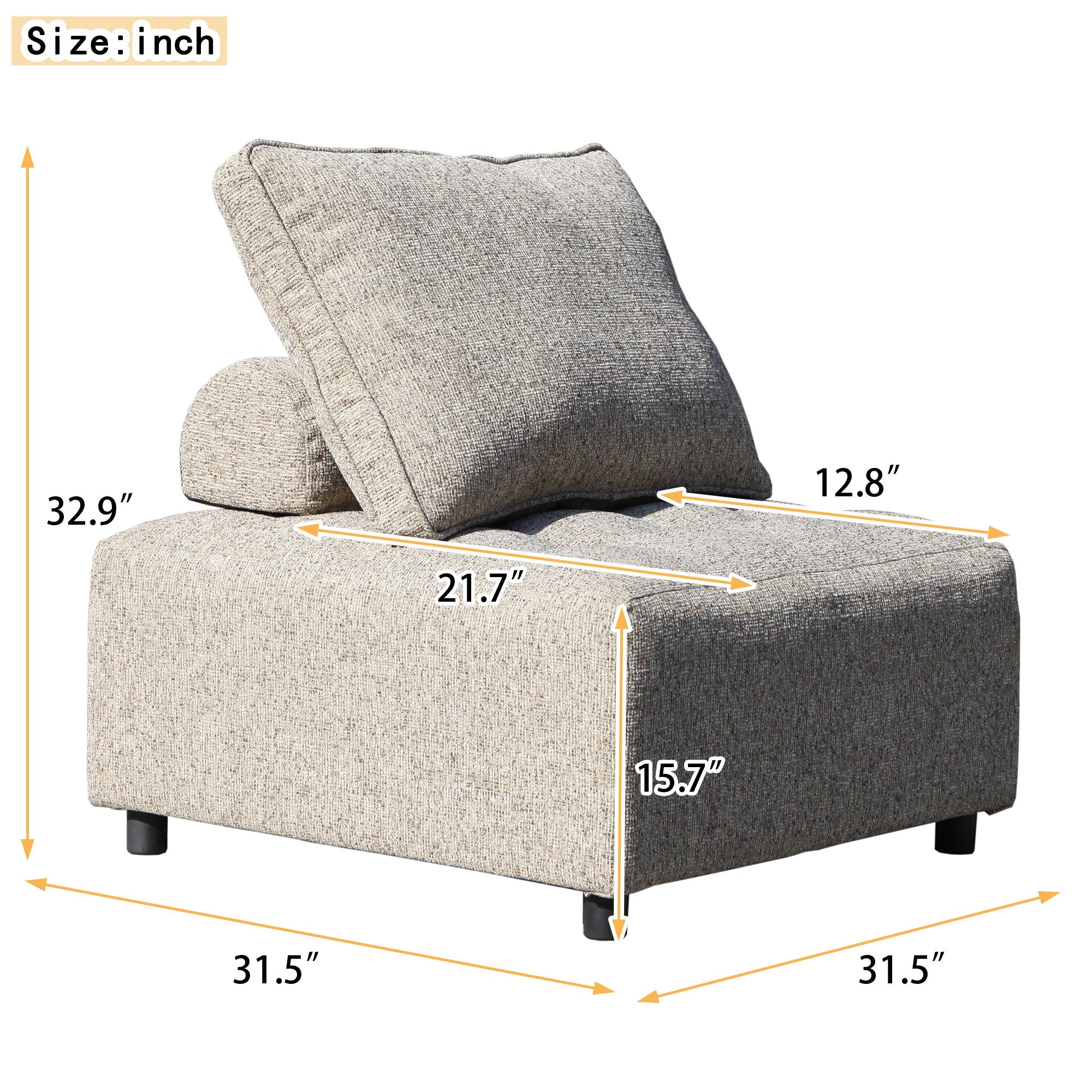 Outdoor Modular Sofa, With Aluminum Structure, Support Cushion And Back Cushion Cover - Removable, Fade - Resistant, Waterproof Sofa Cover Included