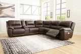 Dunleith - Power Reclining Sectional Dark Brown 6 Pc. Power Reclining Sectional by Signature Design by Ashley® | Bel Furniture
