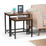 Skyler - 2 Piece Nesting Side Table - Dark Cognac Brown by Simpli-Home | Bel Furniture
