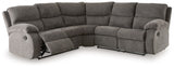 Museum - Sectional Dark Gray 2-Piece Reclining Sectional With Right Arm Facing Reclining Loveseat by Signature Design by Ashley® | Bel Furniture