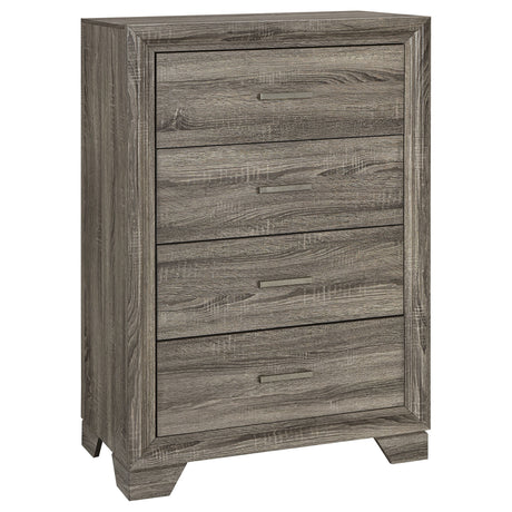 Wright - 4-Drawer Chest Of Drawers - Brown Oak by Coaster Fine Furniture | Bel Furniture