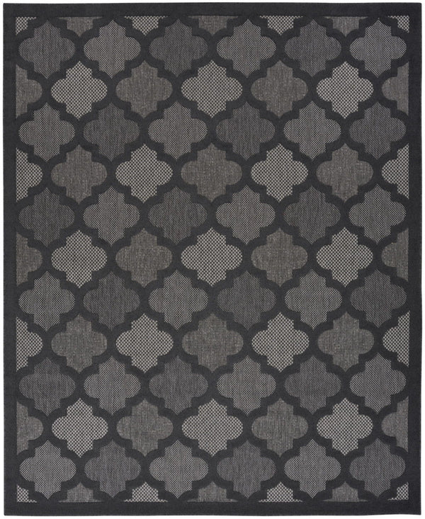 7' X 10' Area Rug Geometric Flatweave - Black