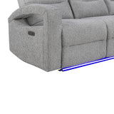 Isolde - Power Reclining Sofa, LED Lighting - Gray