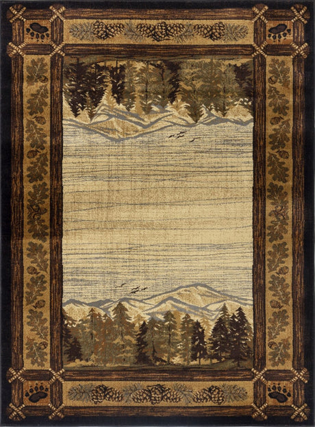Nature's Nest - 5'3" X 7'3" Lodge Area Rug - Multi / Black - view 5