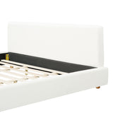 Upholstered Platform Bed Frame With Thick Headboard