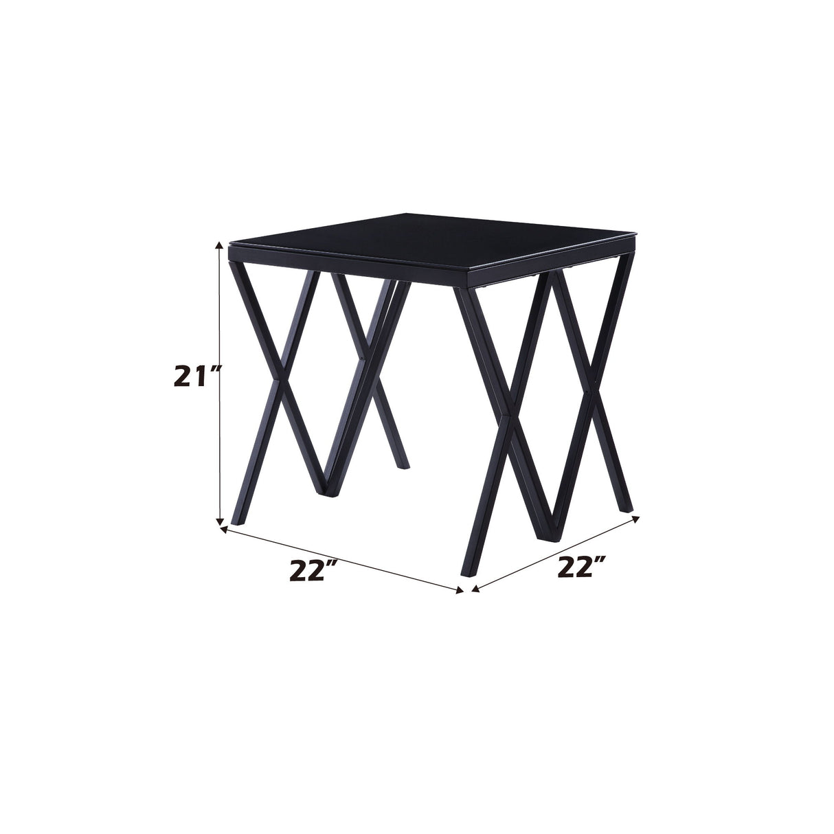 Magenta - Glass Top End Table - Black by Urban Nest | Bel Furniture