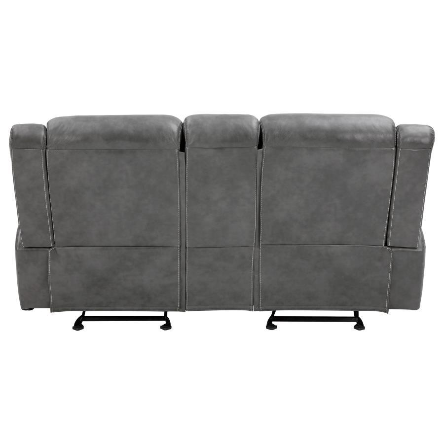 Conrad - Upholstered Padded Arm Glider Loveseat - Gray by CoasterEveryday | Bel Furniture