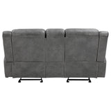 Conrad - Upholstered Padded Arm Glider Loveseat - Gray by CoasterEveryday | Bel Furniture