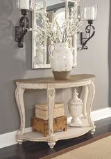 Realyn - White / Brown - Sofa Table by Signature Design by Ashley® | Bel Furniture