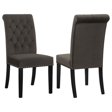 Alana - Upholstered Dining Side Chair (Set of 2) Dark Brown by CoasterElevations | Bel Furniture