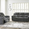 Frohn - Reclining Living Room Set Dark Gray 2 Pc. Reclining Sofa, Reclining Loveseat With Console by Signature Design by Ashley® | Bel Furniture