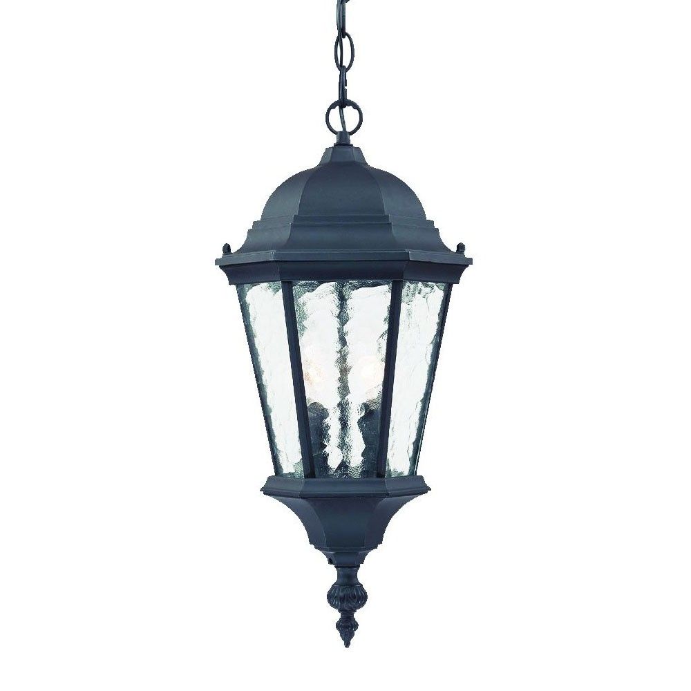 Two Light Carousel Lantern Hanging Light - Matte Black