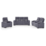 Austin - Recliner With Storage Arms - Gray