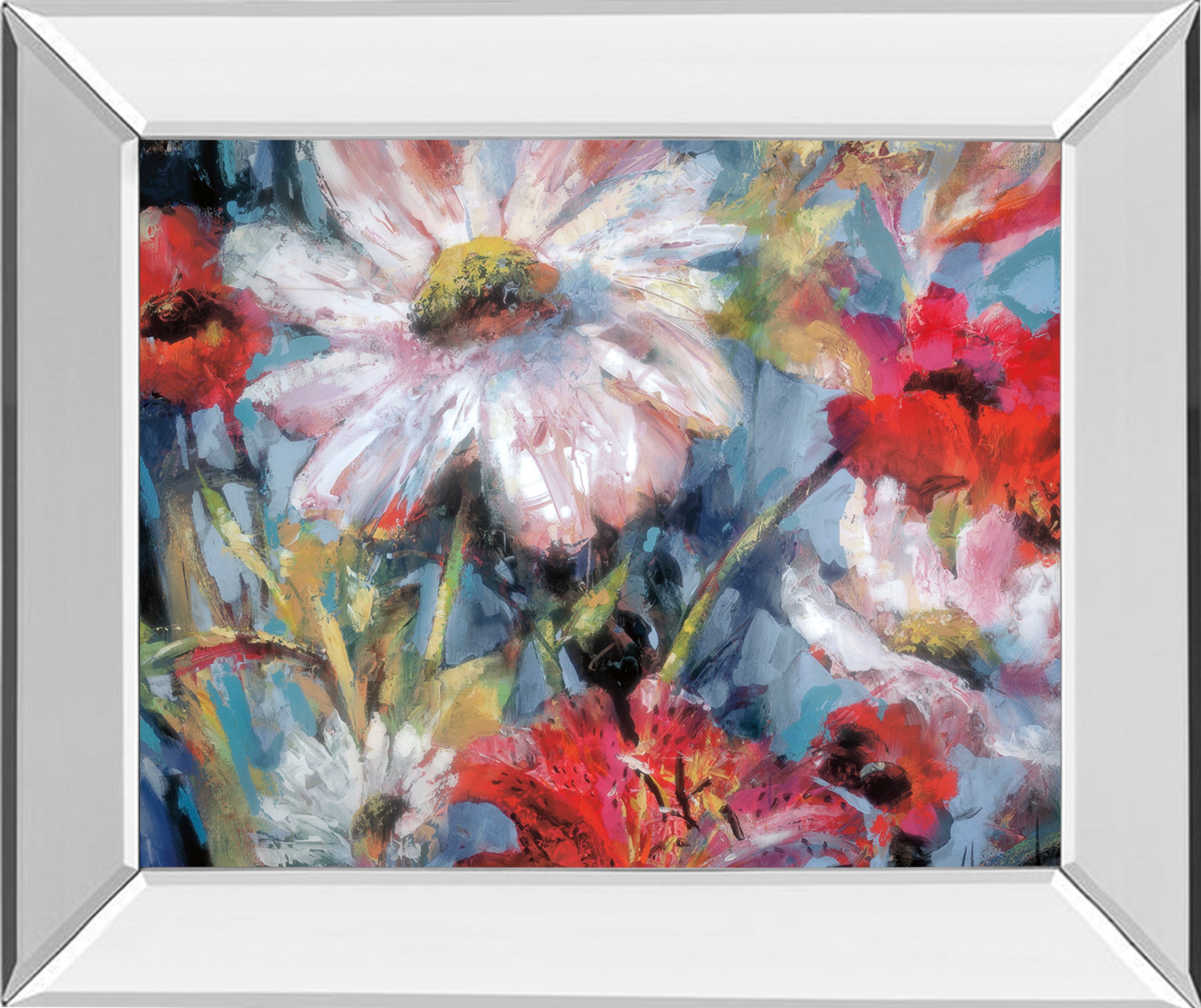 Tangled Garden I By Brent Heighton - Mirror Framed Print Wall Art - Blue