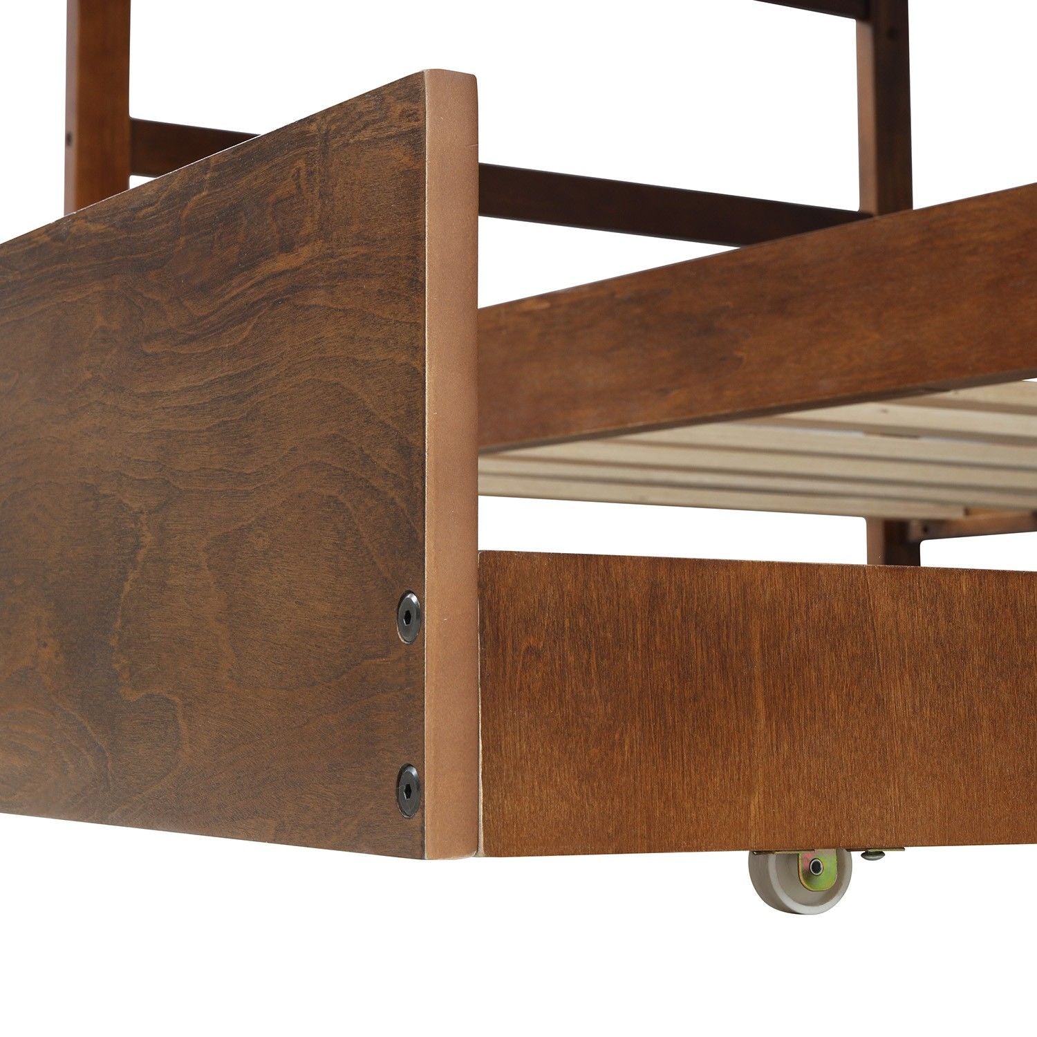 Twin Over Twin Bunk Bed with Trundle - Walnut