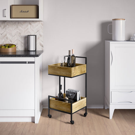 Hobbs - Bar Cart - Natural by Simpli-Home | Bel Furniture