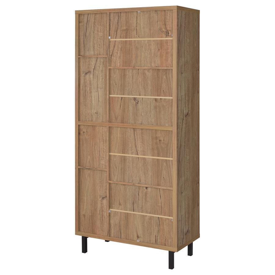 Teller - 4-Door Tall Shoe Storage Cabinet - Natural Oak by Coaster Fine Furniture | Bel Furniture