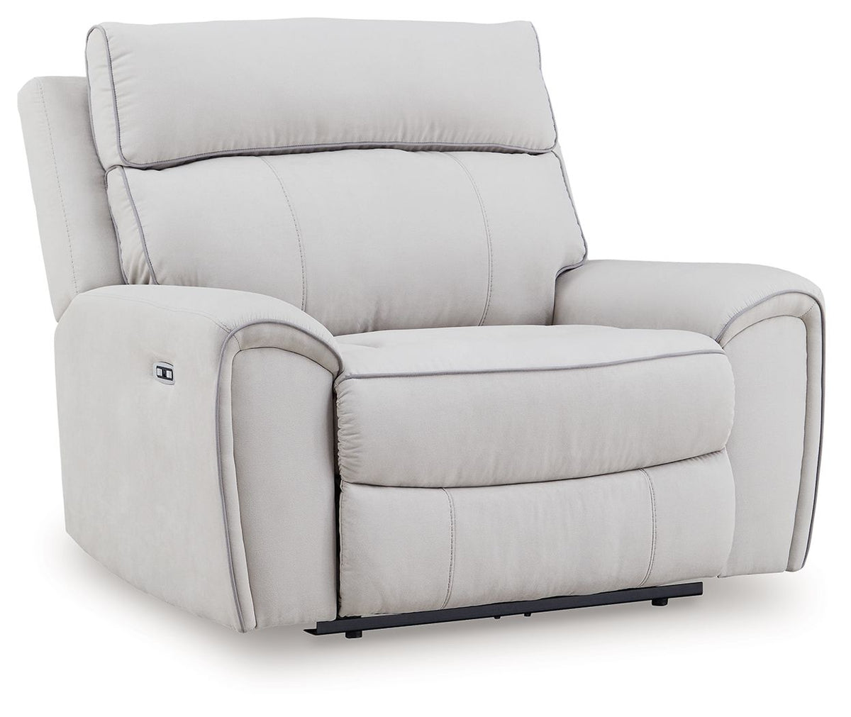 Social Pointe - Pearl / Ash - Power Recliner / Adjustable Headrest by Signature Design by Ashley® | Bel Furniture