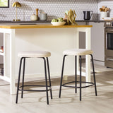 Modern Simple Counter Stool With Upholstered Seat (Set of 2) by Walker Edison | Bel Furniture