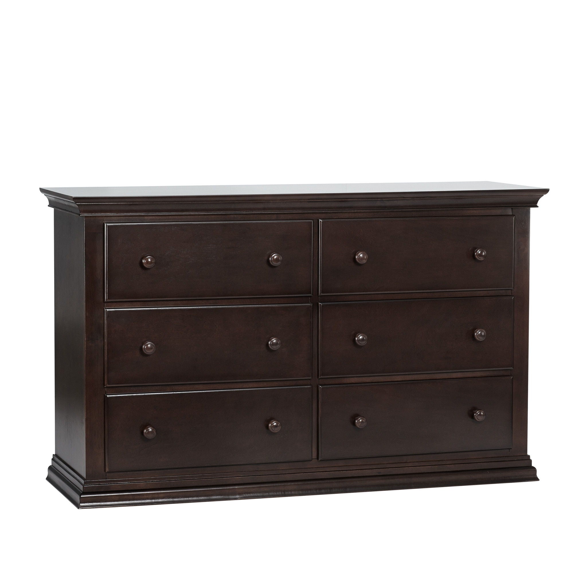 Solid And Manufactured Wood Six Drawer Double Dresser - Espresso