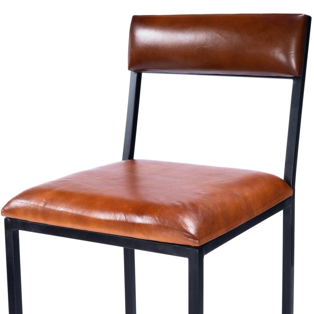 And Iron Bar Chair - Brown / Black