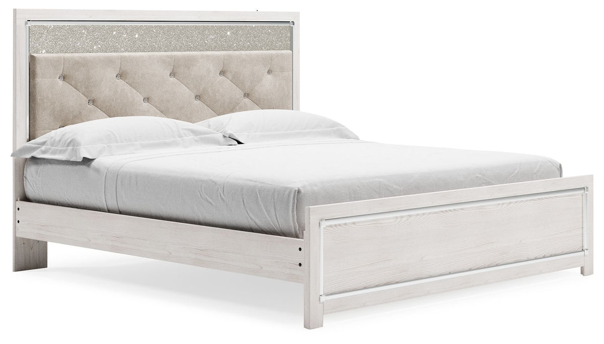 Altyra - White - King Panel Bed With Upholstered Headboard by Signature Design by Ashley® | Bel Furniture