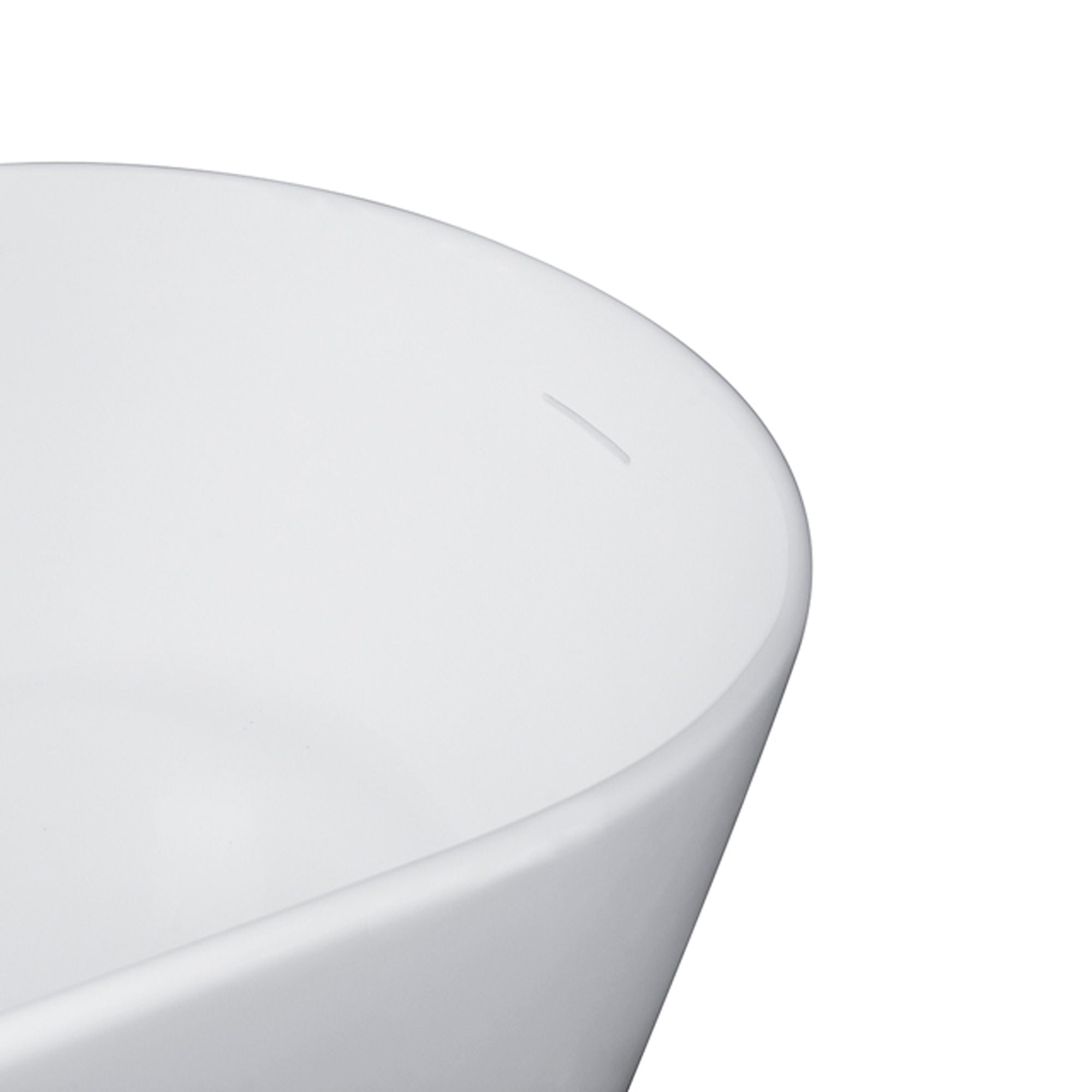 Solid Surface Stone Resin Oval Shape Soaking Bathtub With Overflow For The Bathroom - Matte White