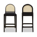Panama - Curved Back Cane Counter Stool (Set of 2) by Jennifer Taylor Home | Bel Furniture