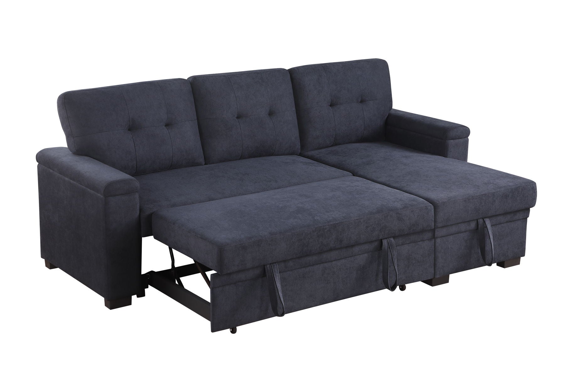 Lucca II - 84.5"W Reversible Sleeper Sectional Sofa with Storage Chaise