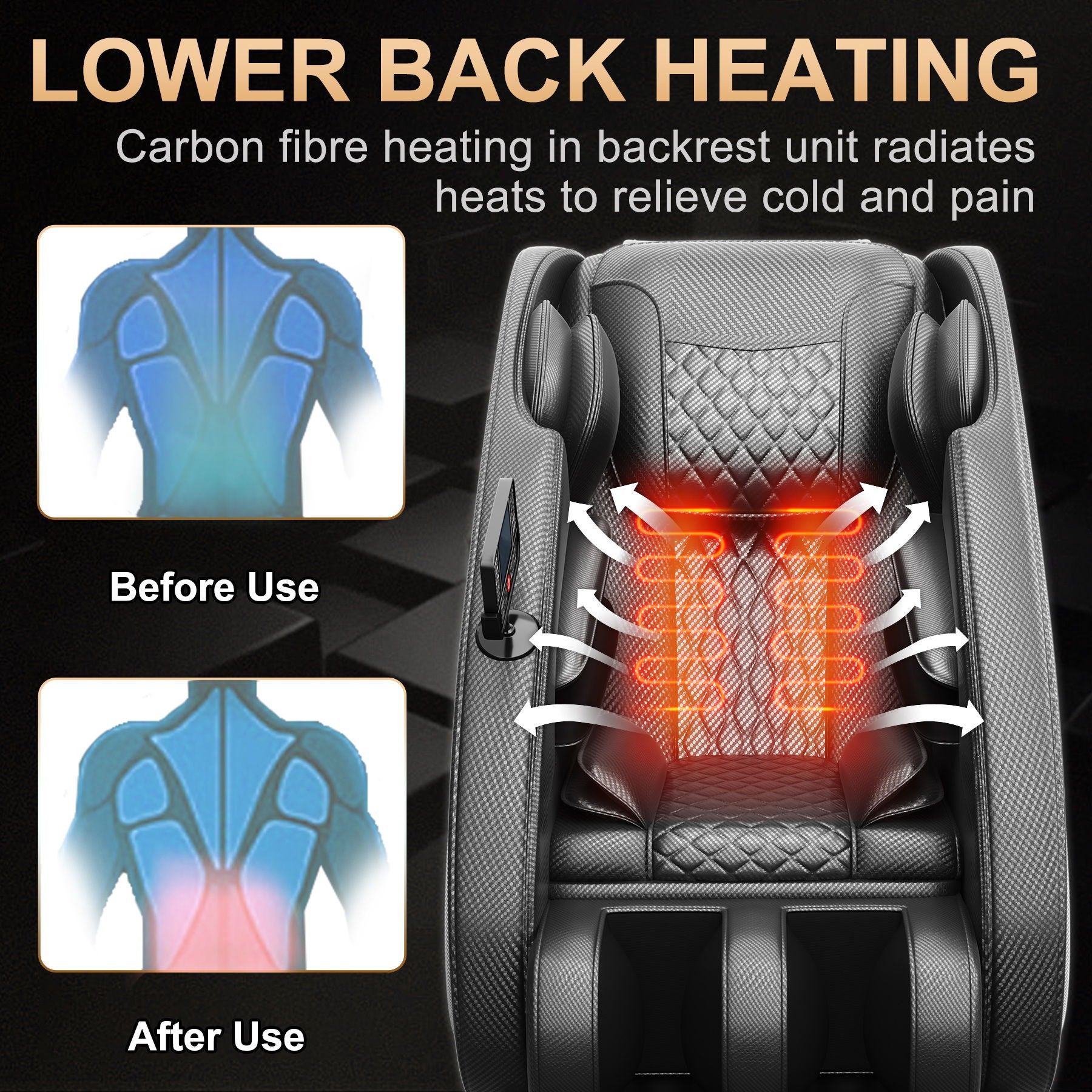 Massage Chair Blue-Tooth Connection And Speaker, Easy To Use At Home And In The Office And Recliner With Zero Gravity With Full Body Air Pressure - Black