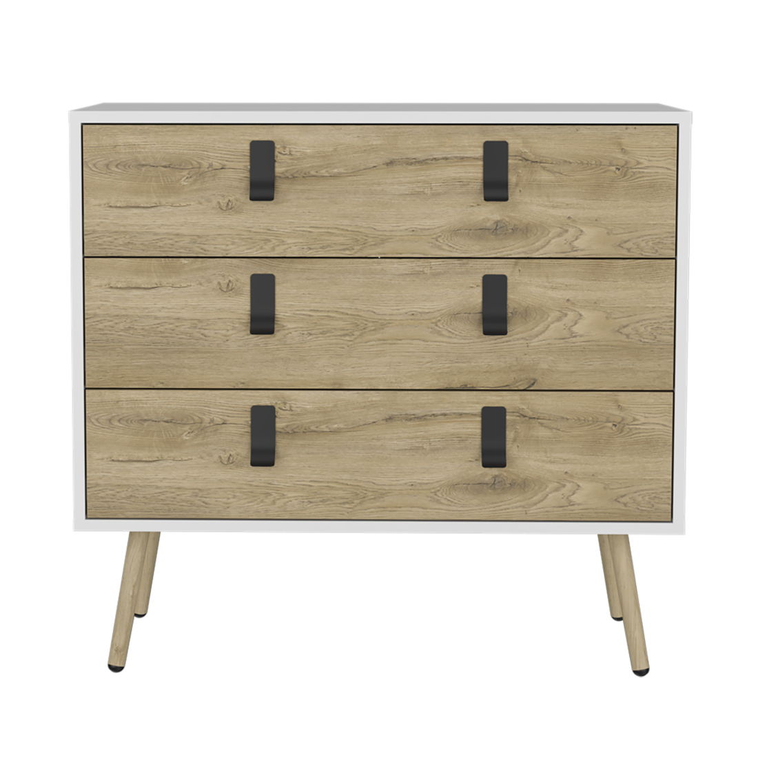 3 Drawer Dresser - White / Natural